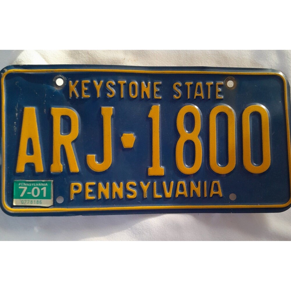 Pennsylvania License Plate vintage 2001